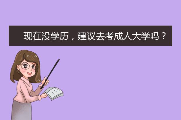 现在没学历，建议去考成人大学吗？