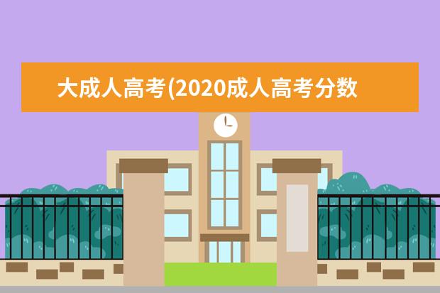 大成人高考(2020成人高考分数线)