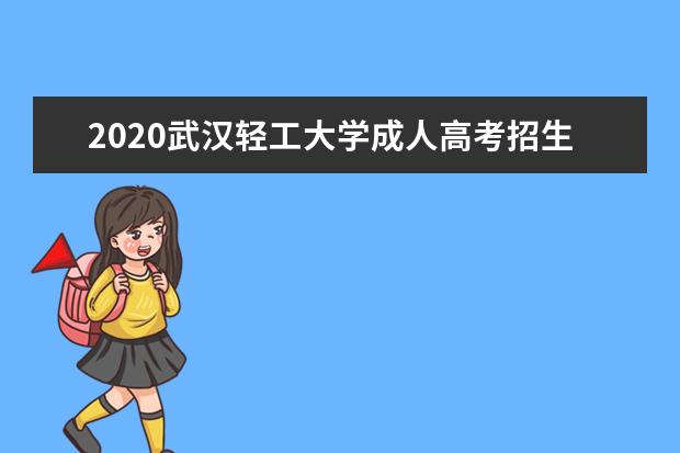 2020武汉轻工大学成人高考招生简章