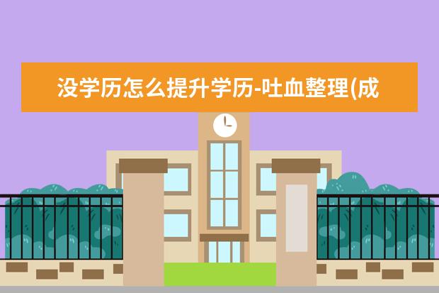 没学历怎么提升学历-吐血整理(成人初中学历如何提升学历)