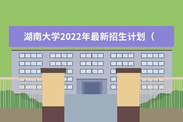 湖南大学2022年最新招生计划（该校今年开设专业招生人数详情）