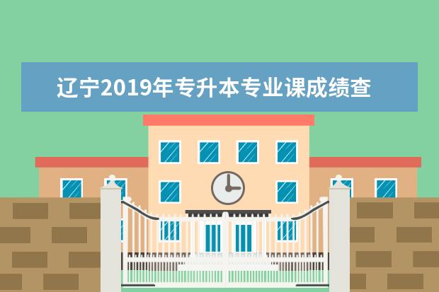 辽宁2019年专升本专业课成绩查询