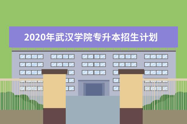 2020年武汉学院专升本招生计划表一览！