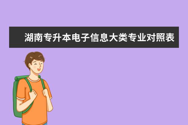 湖南专升本电子信息大类专业对照表2021