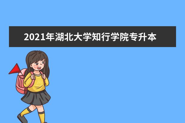 2021年湖北大学知行学院专升本招生简章