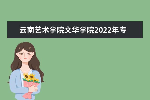 云南艺术学院文华学院2022年专升本招生专业简章