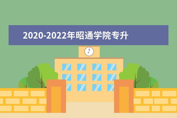 2020-2022年昭通学院专升本录取分数线汇总