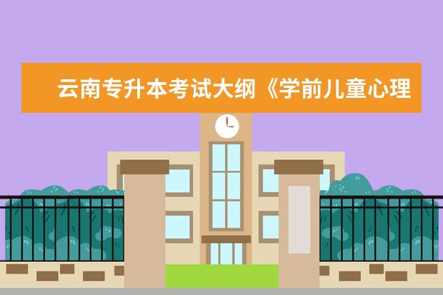 云南专升本考试大纲《学前儿童心理与教育》考试大纲2020年