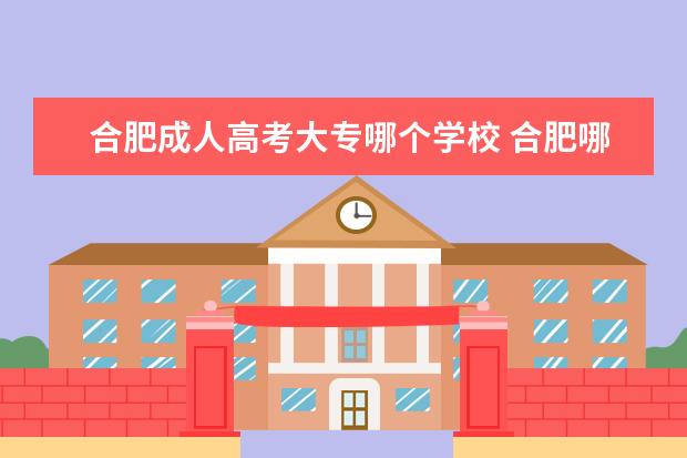 合肥成人高考大专哪个学校 合肥哪有成人高考