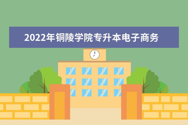 2022年铜陵学院专升本电子商务专业考试大纲是什么？