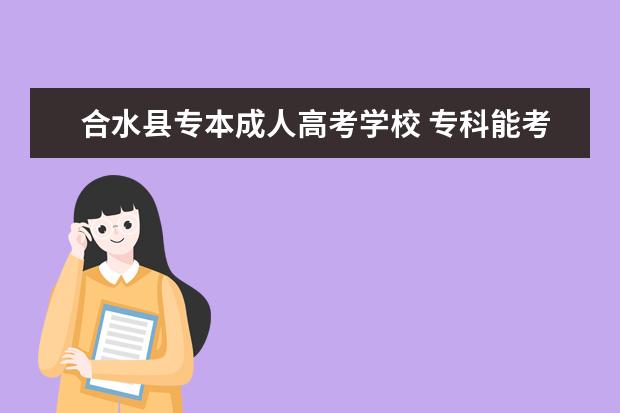 合水县专本成人高考学校 专科能考律师吗?