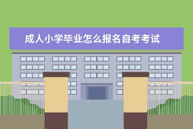 成人小学毕业怎么报名自考考试