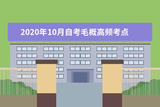 2020年10月自考毛概高频考点归纳笔记