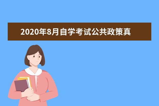 2020年8月自学考试公共政策真题