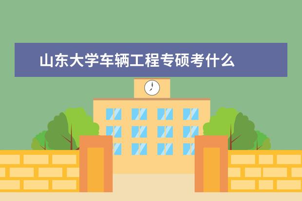 山东大学车辆工程专硕考什么