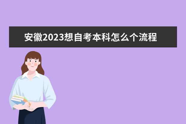 安徽2023想自考本科怎么个流程