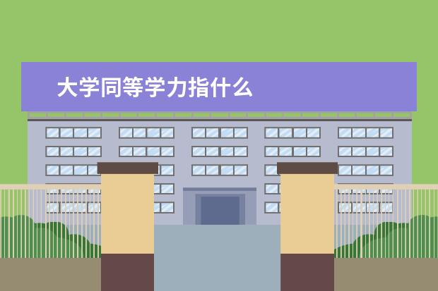 大学同等学力指什么