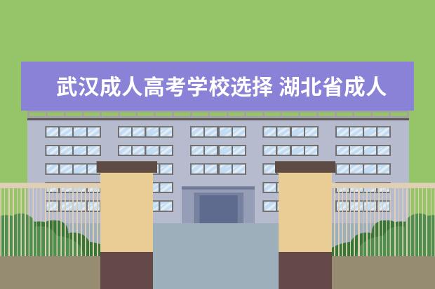 武汉成人高考学校选择 湖北省成人高考有哪些学校?