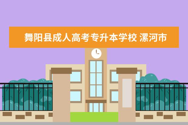 舞阳县成人高考专升本学校 漯河市成人高考专升本考哪些科目?