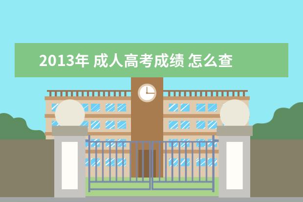 2013年 成人高考成绩 怎么查询成人高考成绩?