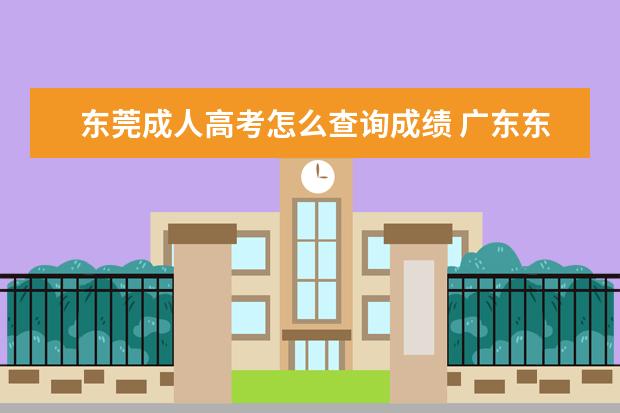 东莞成人高考怎么查询成绩 广东东莞成人高考信息,详细点,谢谢!