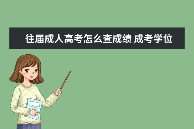 往届成人高考怎么查成绩 成考学位证怎么考?