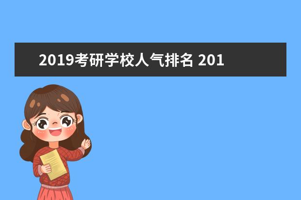 2019考研学校人气排名 2019年考研录取率是多少?