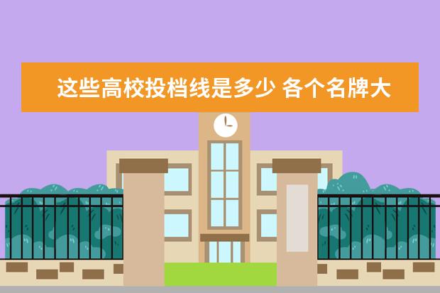 这些高校投档线是多少 各个名牌大学的录取分数线是多少?