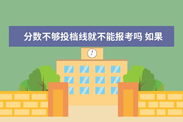 分数不够投档线就不能报考吗 如果分数不够第一志愿学校的投档线会不会被退档 - ...