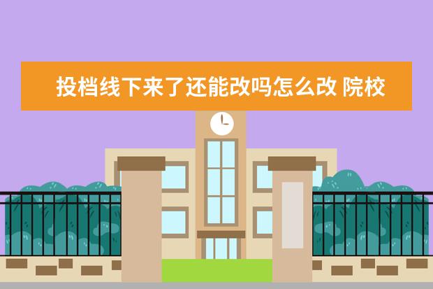 投档线下来了还能改吗怎么改 院校投档分位次过了但是投档线不过怎么办?