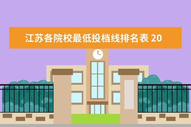 江苏各院校最低投档线排名表 2021江苏高考投档线