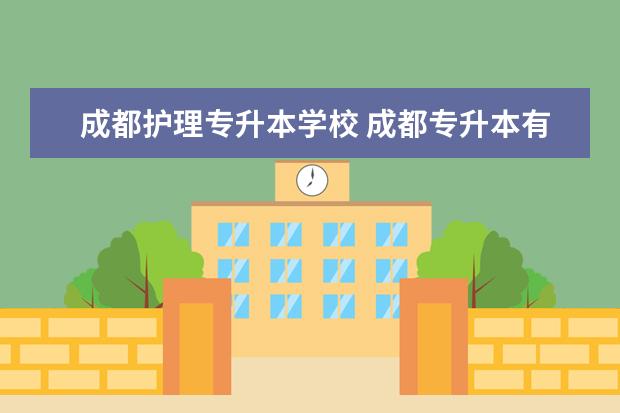 成都护理专升本学校 成都专升本有哪些学校