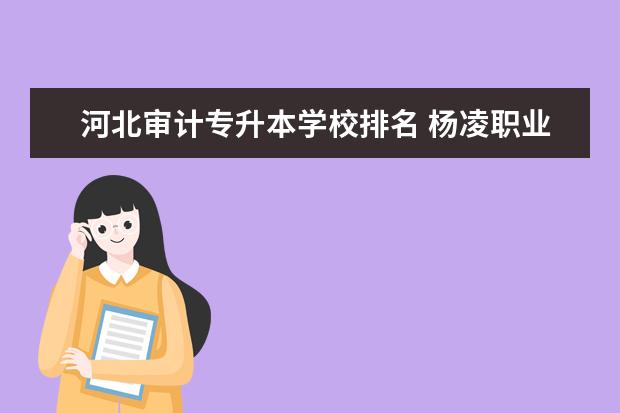 河北审计专升本学校排名 杨凌职业技术学院会计与审计专升本可以升到哪个学校...