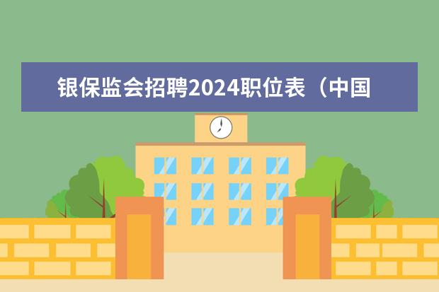 银保监会招聘2024职位表（中国烟草2024秋招时间）