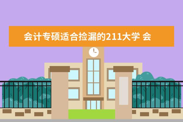 会计专硕适合捡漏的211大学 会计专业考研比较好的学校