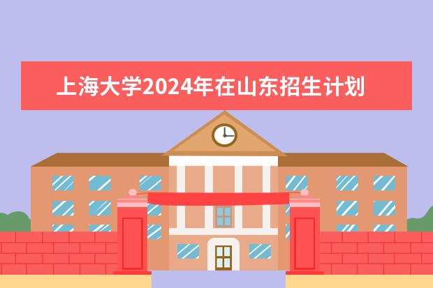 上海大学2024年在山东招生计划