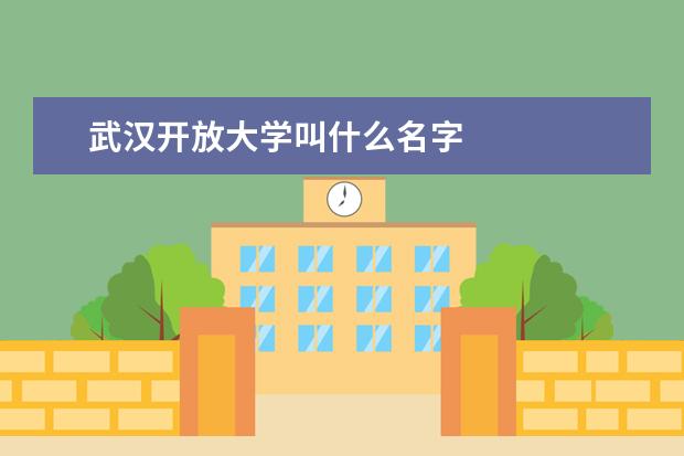 武汉开放大学叫什么名字