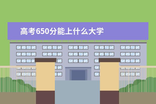 高考650分能上什么大学