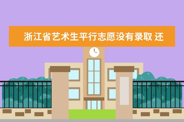 浙江省艺术生平行志愿没有录取 还可以跟着二批填志愿吗