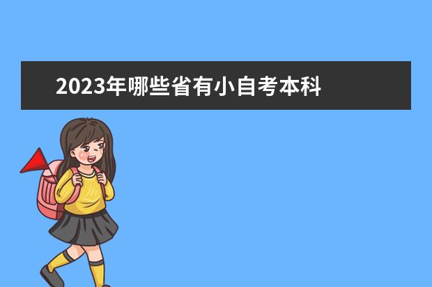 2023年哪些省有小自考本科