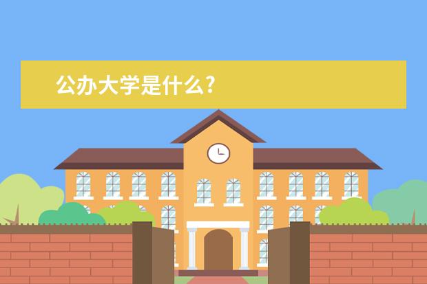 公办大学是什么?